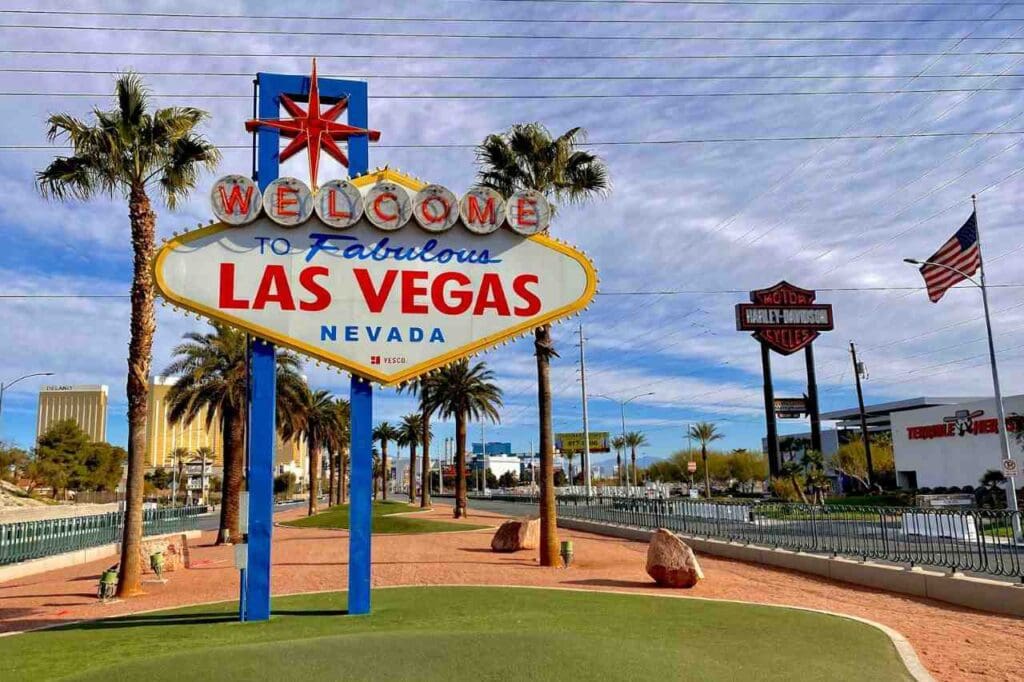 Foto da placa "Welcome to Fabulous Las Vegas"