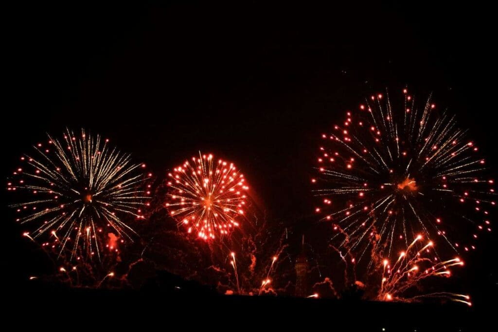 Foto dos fogos em Paris